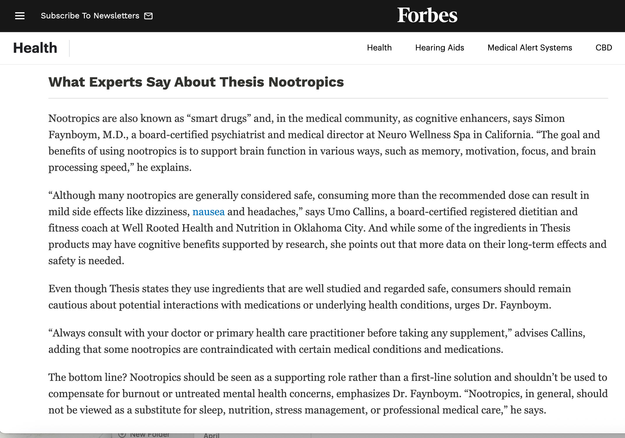 Forbes placement